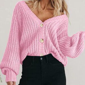 Women's Chunky Knit Open Front Sweater Multi Sz